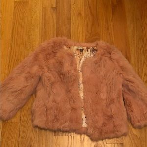 BABY PINK RABBIT FUR JACKET SMALL